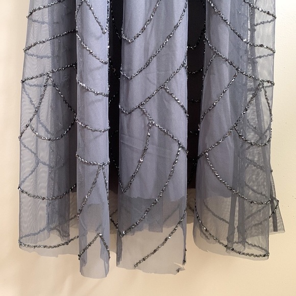 Adrianna Papell ART DECO BEADED BLOUSON DRESS WITH HALTER NECKLINE IN GU… - Picture 8 of 13